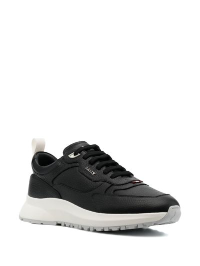 Shop Bally Dave Low-top Leather Sneakers In Black
