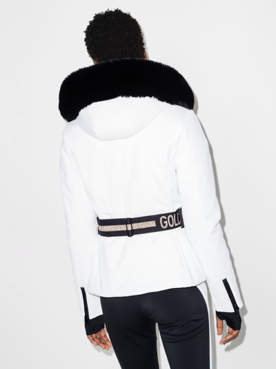 Shop Goldbergh Hida Belted Ski Jacket In White