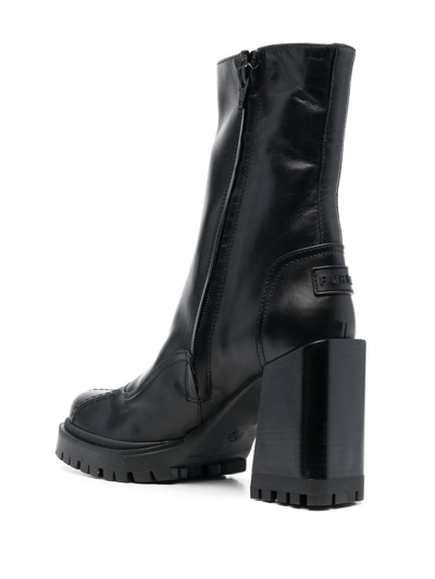 Shop Furla Ankle 90mm Block Heeled Boots In Schwarz