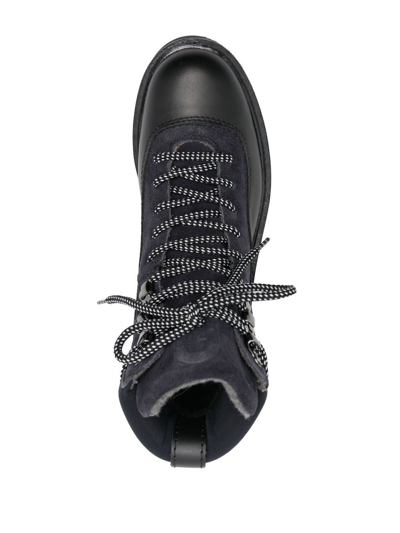 Shop Furla Panelled Lace-up Boots In Schwarz