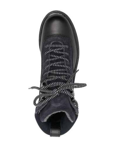 Furla Panelled Lace-up Boots In Schwarz