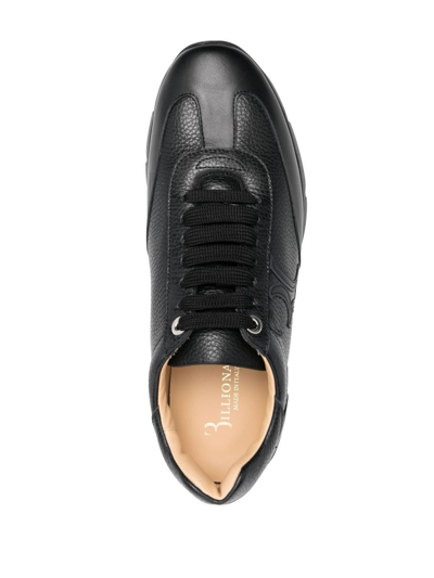 Shop Billionaire Calf-leather Low-top Sneakers In Schwarz