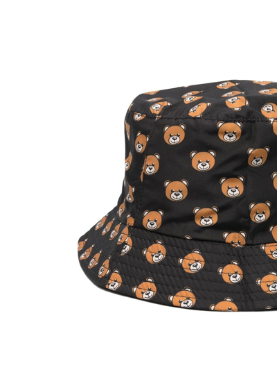 Shop Moschino Teddy-bear Print Bucket-hat In Black