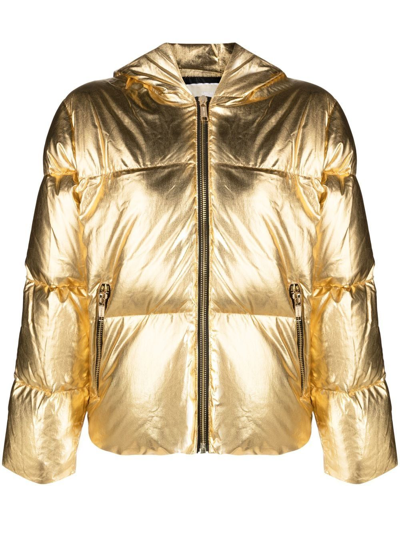 Shop Michael Michael Kors Zip-fastening Padded Jacket In Gold
