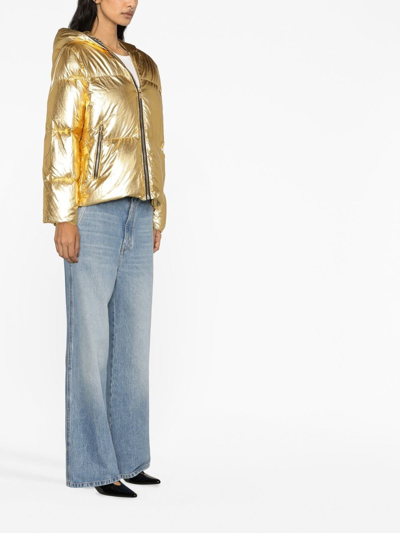 Shop Michael Michael Kors Zip-fastening Padded Jacket In Gold