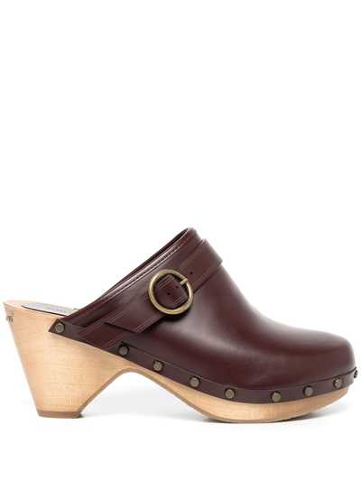 Shop Isabel Marant Thalie Leather Clogs In Rot