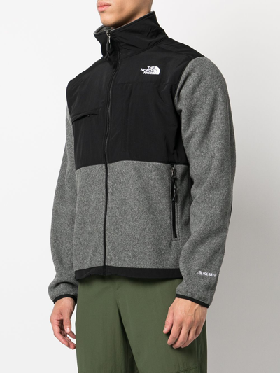 Shop The North Face Denali Panelled Zip-up Jacket In Grey