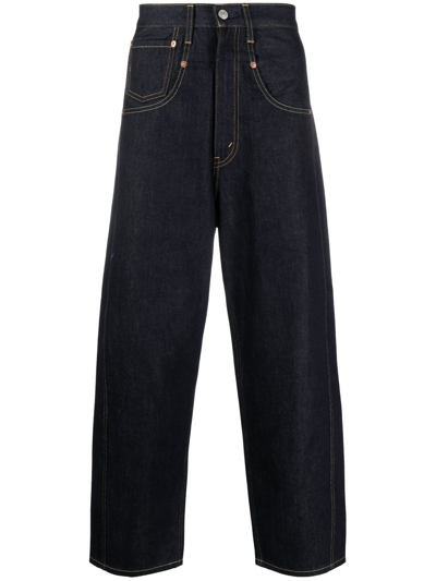 Shop Junya Watanabe Mid-rise Straight-leg Jeans In Blau