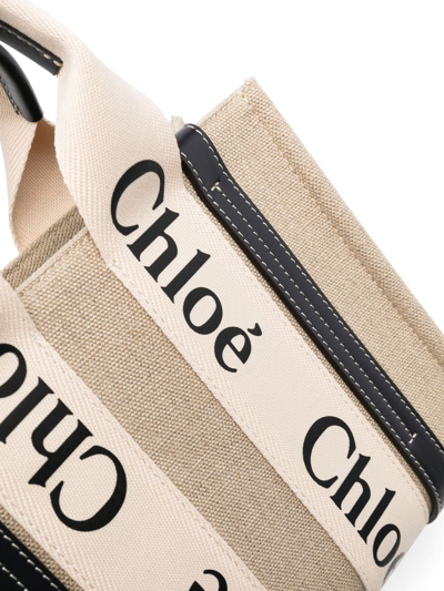 Chloé Chloe Multicolor Fabric Small Woody Shopping Bag In Multi