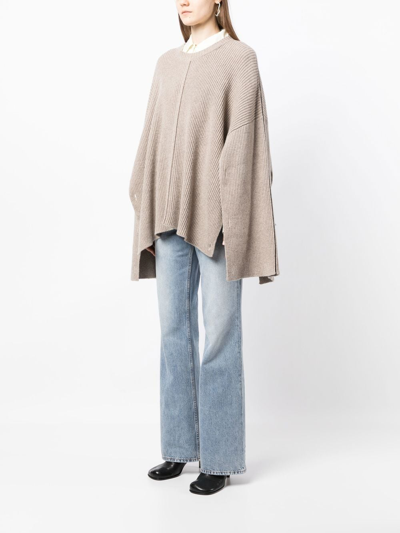 Shop Peter Do Cape-design Knit Jumper In Brown