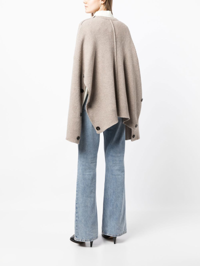 Shop Peter Do Cape-design Knit Jumper In Brown