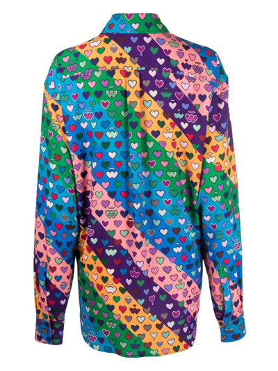 Shop Alessandro Enriquez Heart-print Shirt In Blau