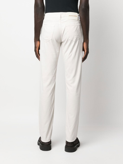 Jacob Cohen Mid-rise Straight-leg Chinos In Weiss