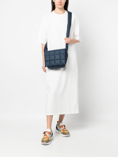 Shop Veecollective Small Quilted Shoulder Bag In Blau
