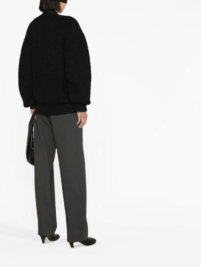 Shop Lemaire Chunky-knit Oversized Cardigan In Schwarz