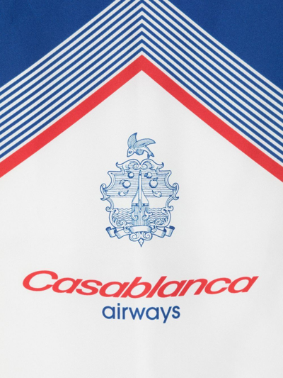 Shop Casablanca Airways Printed Silk Scarf In Blau