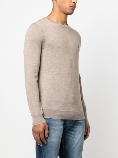 Shop Polo Ralph Lauren Embroidered-pony Knit Jumper In Braun