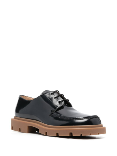 Shop Maison Margiela Ivy Patent-leather Derby Shoes In Black