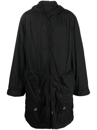 Shop Rick Owens Drkshdw Hooded Quilted Coat In Schwarz