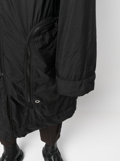 Shop Rick Owens Drkshdw Hooded Quilted Coat In Schwarz