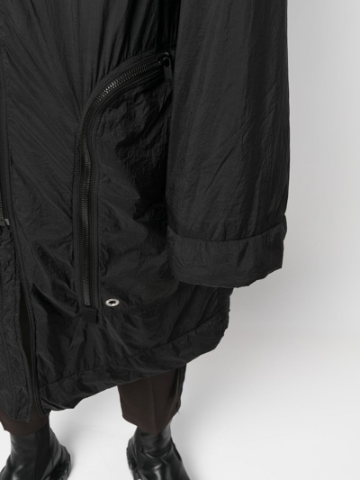 Rick Owens Drkshdw Hooded Quilted Coat In Schwarz