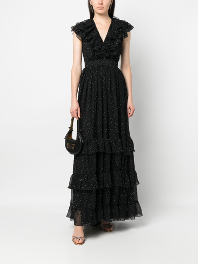 Shop Sabina Musayev Sequin-detail Tiered Dress In Schwarz
