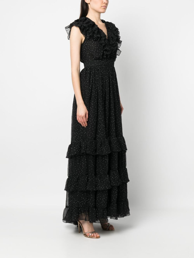 Shop Sabina Musayev Sequin-detail Tiered Dress In Schwarz