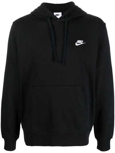 Shop Nike Logo-detail Cotton Hoodie In Schwarz