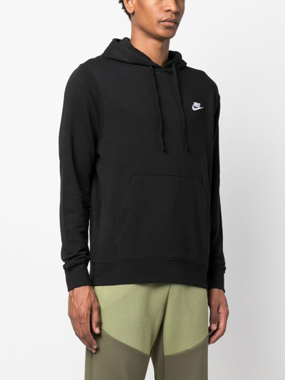 Shop Nike Logo-detail Cotton Hoodie In Schwarz