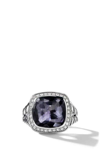 Shop David Yurman Albion Ring With Semiprecious Stone And Diamonds In Black Orchid