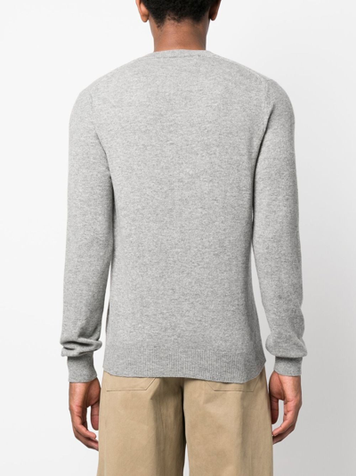 Comme Des Garçons Play V-neck Wool Jumper In Grau