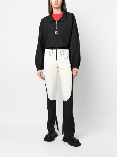 Shop Low Classic Colour-block Trousers In Weiss