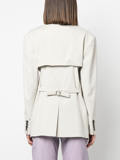 Shop Low Classic Cut-out Buttoned Jacket In Grau