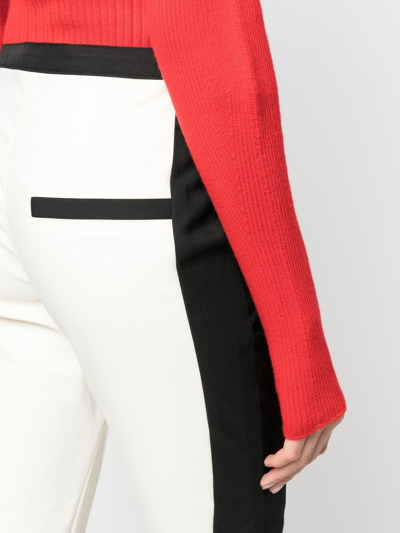 Low Classic Colour-block Trousers In Weiss