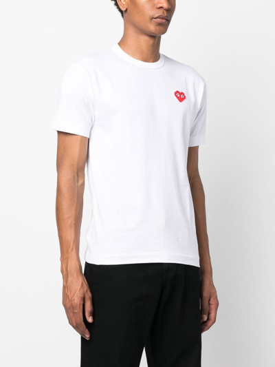 Shop Comme Des Garçons Play Short-sleeve Cotton T-shirt In Weiss