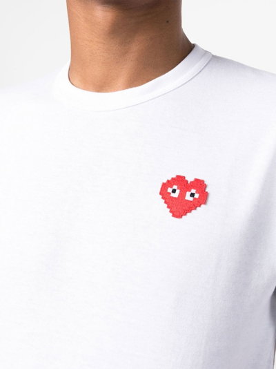 Shop Comme Des Garçons Play Short-sleeve Cotton T-shirt In Weiss