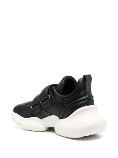 Shop Bally Touch-strap Leather Sneakers In Black