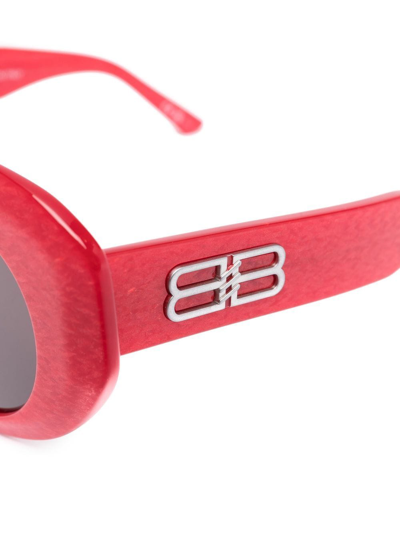 Balenciaga Oversized Round-frame Sunglasses In Rot