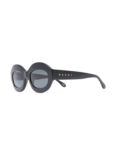 Shop Marni Eyewear Round-frame Sunglasses In Schwarz