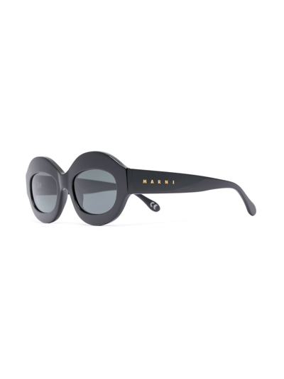 Marni Eyewear Round-frame Sunglasses In Schwarz