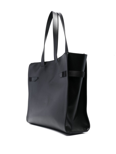 Shop Alyx Buckle-strap Detail Leather Tote Bag In Schwarz
