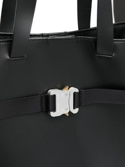 Shop Alyx Buckle-strap Detail Leather Tote Bag In Schwarz