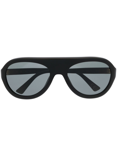 Shop Marni Eyewear T4t Round Sunglasses In Schwarz