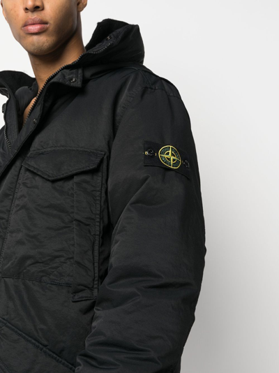 Stone Island Padded Zip-up Jacket In Schwarz