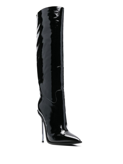 Shop Casadei 140mm Heeled Leather Boots In Schwarz