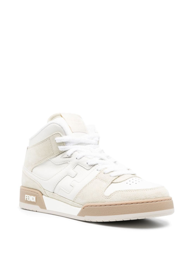Shop Fendi Ff-logo High-top Sneakers In White
