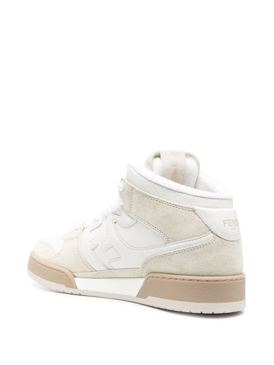 Shop Fendi Ff-logo High-top Sneakers In White