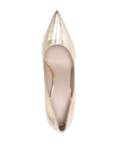 Le Silla Iridescent-finish 140mm Pumps In Nude