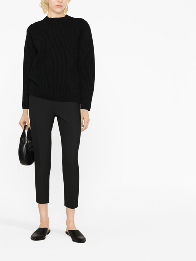 Peserico Slim-fit Cropped Trousers In Black