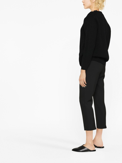 Shop Peserico Slim-fit Cropped Trousers In Black